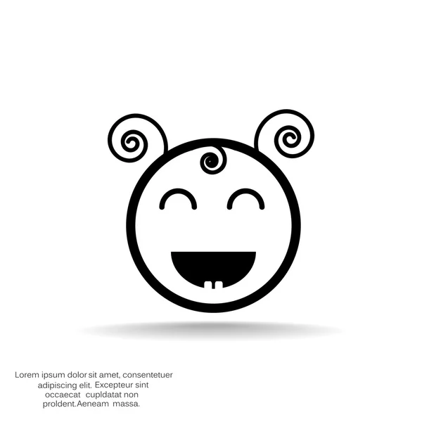 Doodle щасливе дитяче обличчя — стоковий вектор
