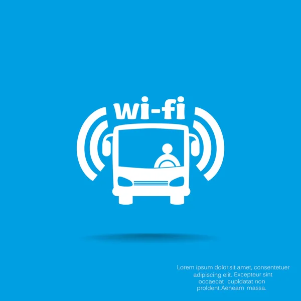 Wi-Fi ve znamení autobus — Stockový vektor
