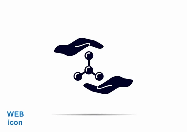 Composé moléculaire et mains — Image vectorielle