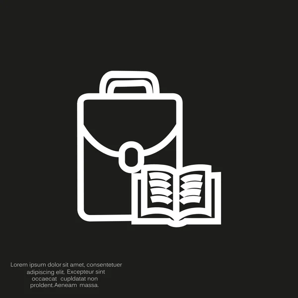 Шкільна сумка з відкритою книгою — стоковий вектор