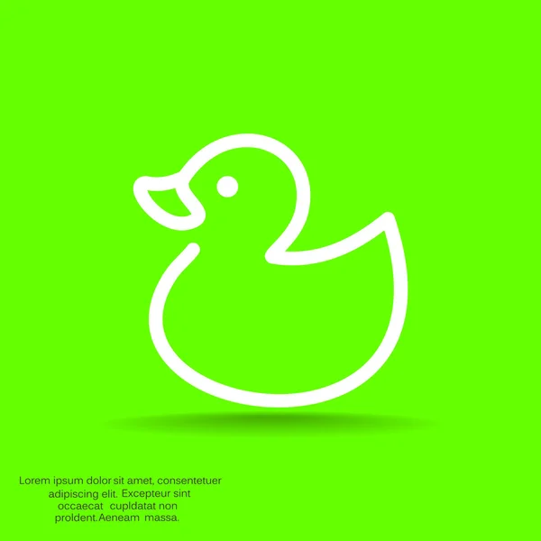 Toy duckling outline web icon — Stock Vector