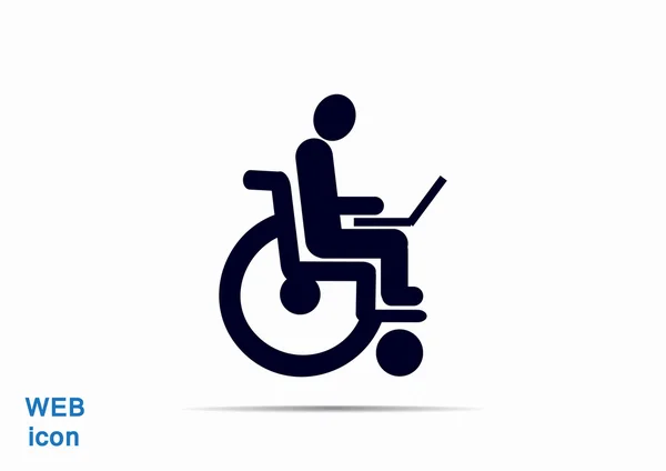 Disabled working in Internet — Stock Vector