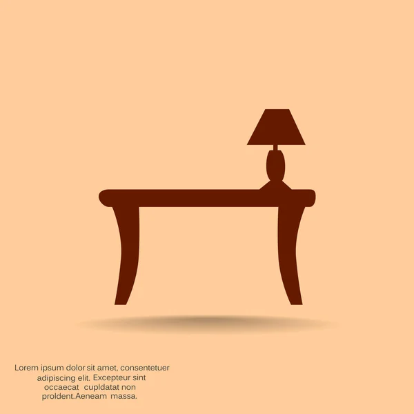 Vintage table with lamp — Stock Vector