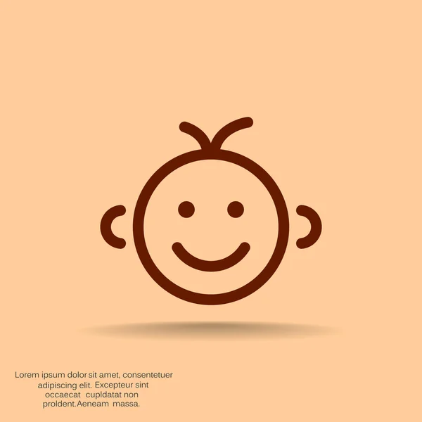 Doodle щасливе дитяче обличчя — стоковий вектор