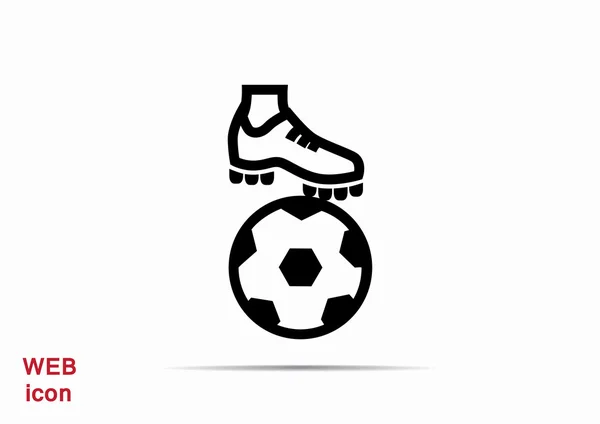 Bota de futebol com bola — Vetor de Stock