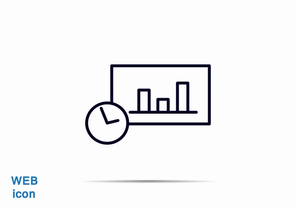 Graph with clock web icon — Stock Vector