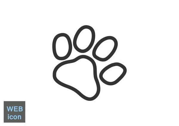 Perro pata pista simple icono — Vector de stock