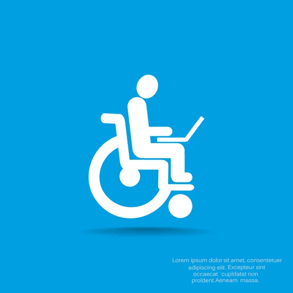 Behinderte arbeiten im Internet — Stockvektor