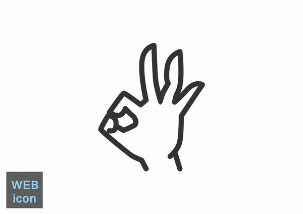 Signo de mano humano bien — Vector de stock