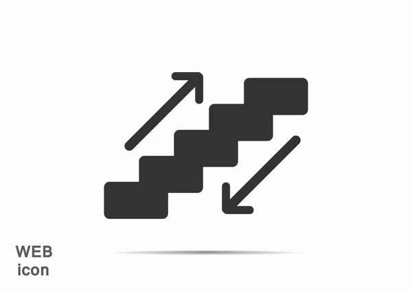 Escalator signe avec escaliers et flèches — Image vectorielle