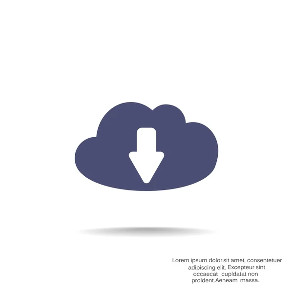 Cloud fichier symbole de téléchargement — Image vectorielle