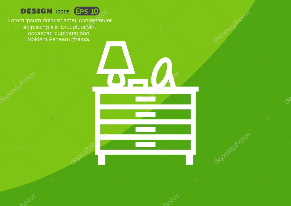 Chest of drawers flat icon, vector illustration