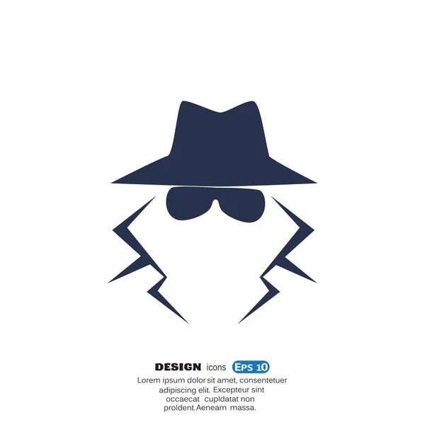 Anonieme spion agent pictogram — Stockvector
