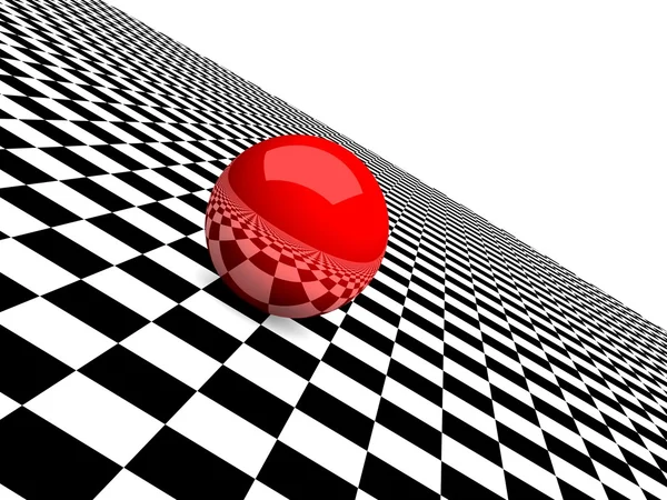 Ball on checkered texture — Stock Photo, Image