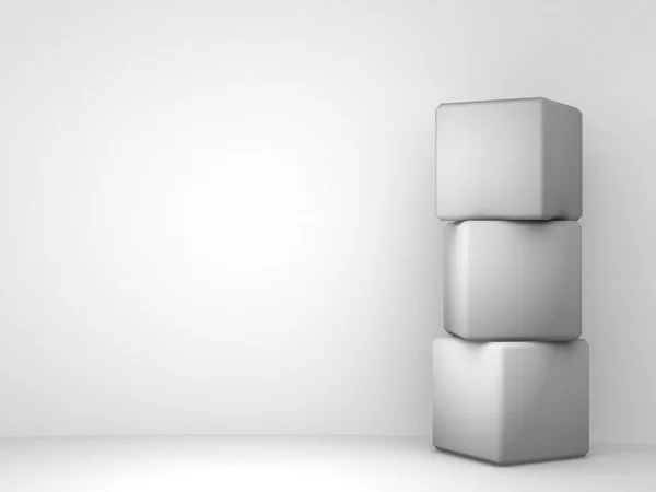 Grey cubes isolated — Stock Photo, Image