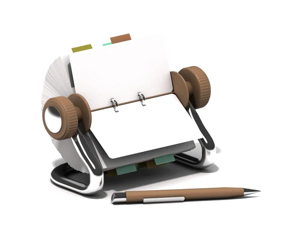 Colorful rolodex and pen — Stock Photo, Image