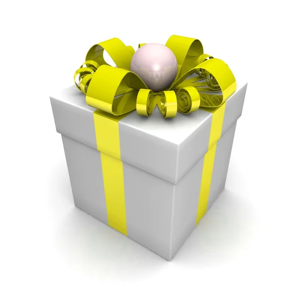 Gift box with ribbon — Stock Photo, Image