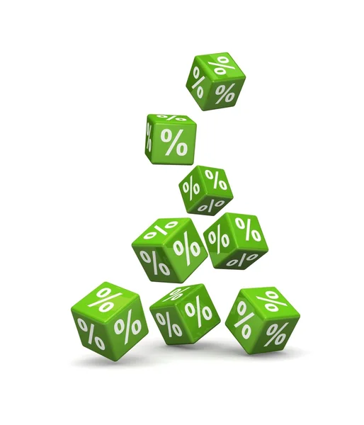 Cubes with percent signs — Stock Photo, Image