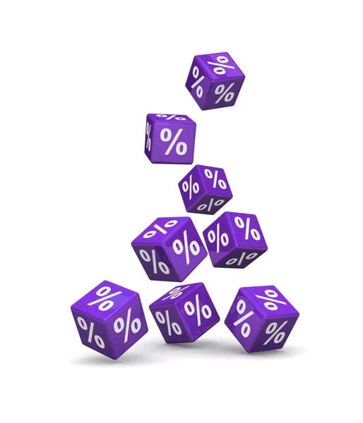 Cubes with percent signs — Stock Photo, Image