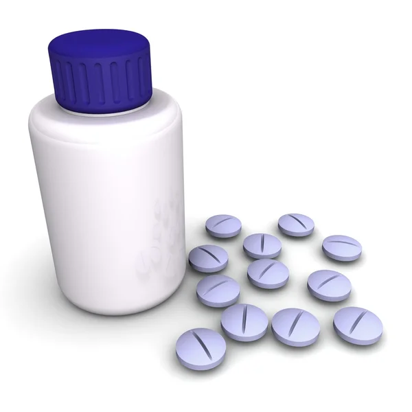 Pill bottle and pills — Stock Photo, Image