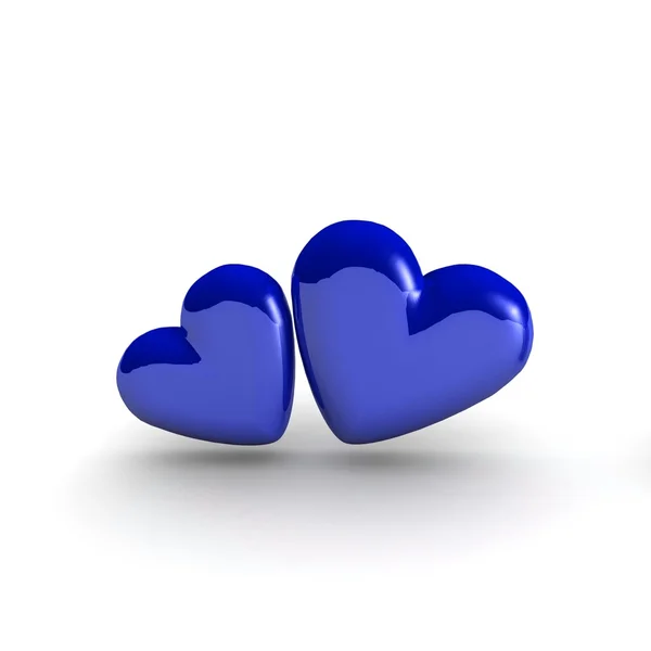 Blue Hearts on white — Stock Photo, Image