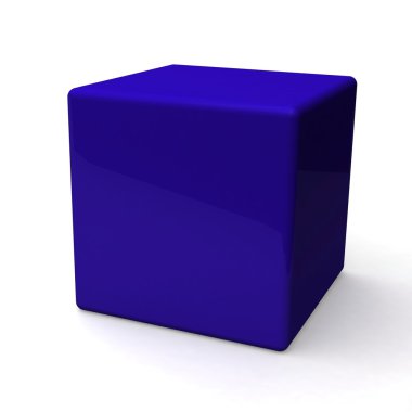 Beyaz boş mavi kutu
