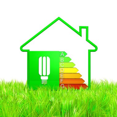 Çimenlerin üzerinde ev simgesini