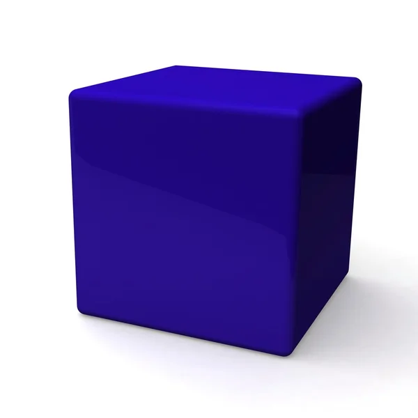 Caixa azul em branco no branco — Fotografia de Stock