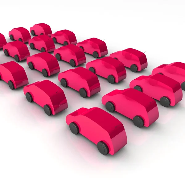 Carros de cor rosa — Fotografia de Stock