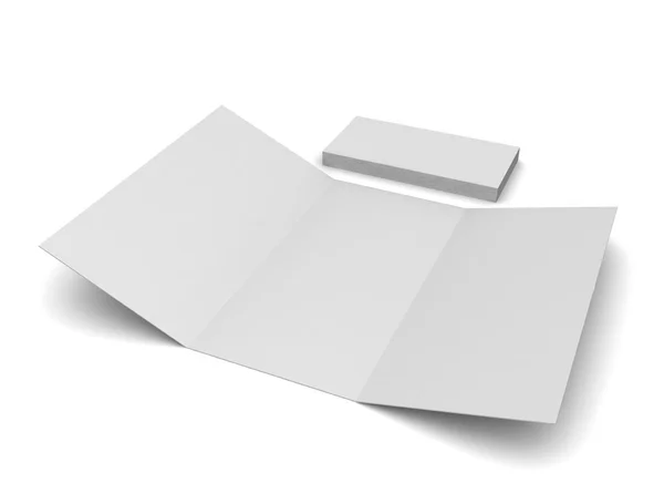Brochura em branco de três dobras — Fotografia de Stock