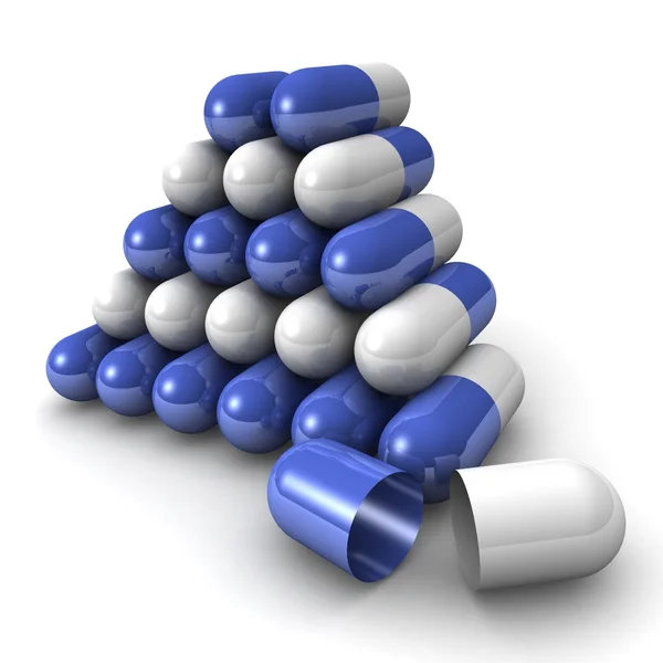 Kapsułki tabletki kupie — Zdjęcie stockowe