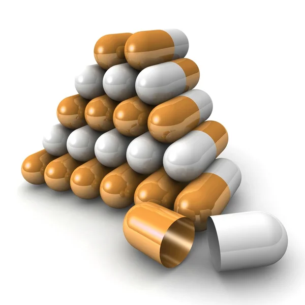 Cápsula pílulas pilha — Fotografia de Stock
