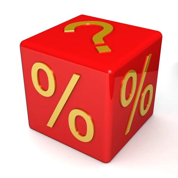 Cubo com sinais percentuais — Fotografia de Stock