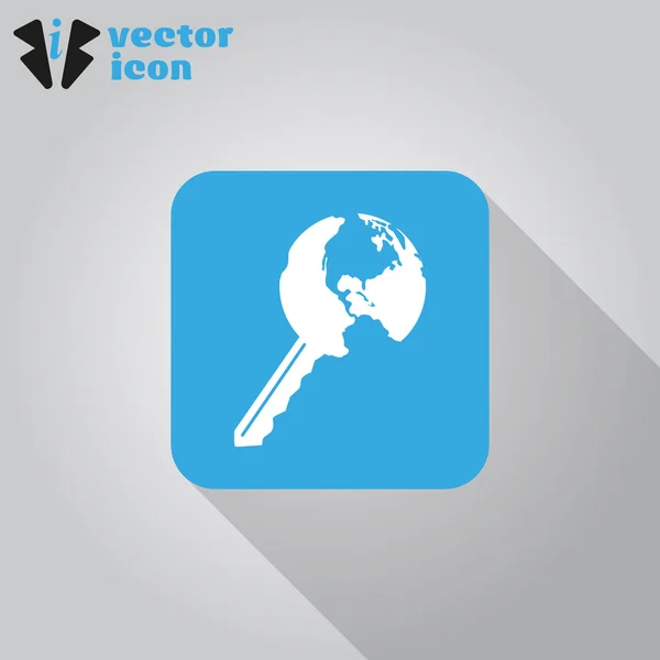 Icono de llave Globe — Vector de stock