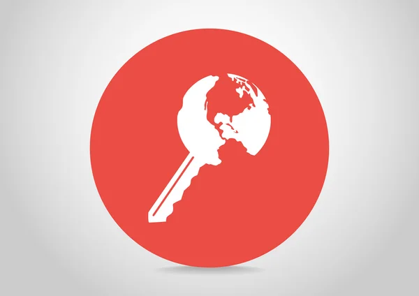 Icono de llave Globe — Vector de stock