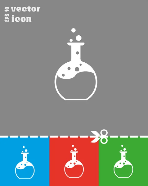 Chemische Reaktion im Flaschensymbol — Stockvektor