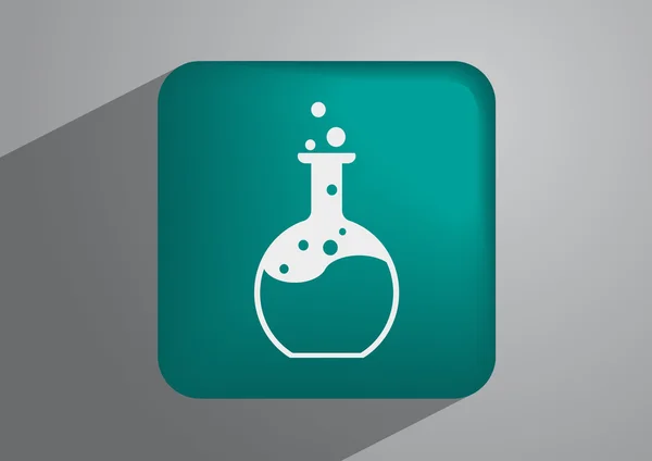 Reacción química en un icono web del frasco — Vector de stock