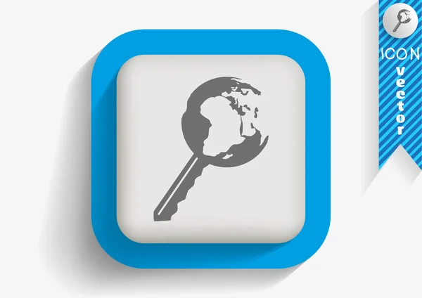 Globe key icon — Stock Vector