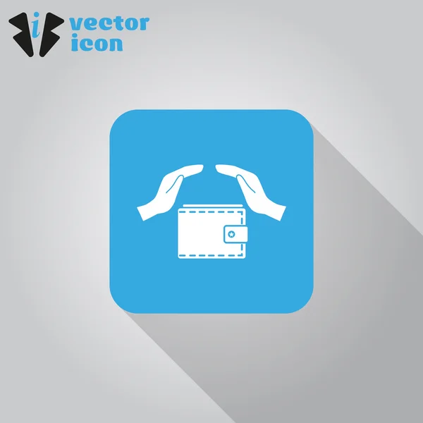 Monedero icono web — Vector de stock