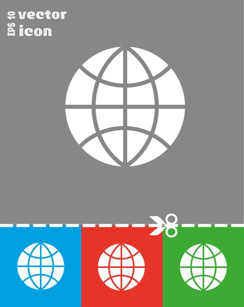 Web Wereldbolicoon — Stockvector