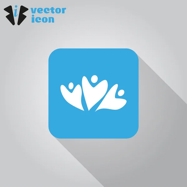 Grupo de personas felices icono web — Vector de stock
