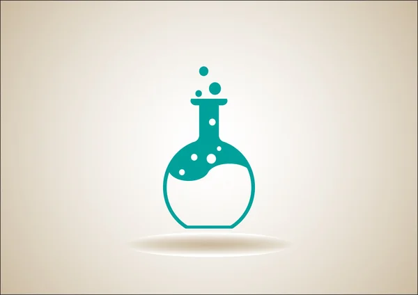 Reacción química en un icono web del frasco — Vector de stock