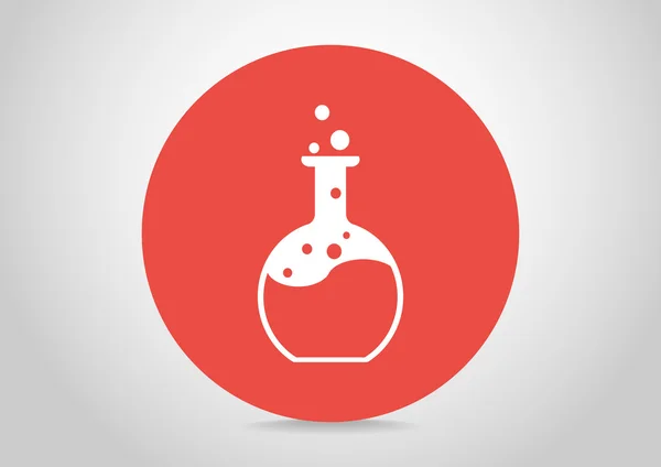 Kemisk reaktion i kolven ikon — Stock vektor