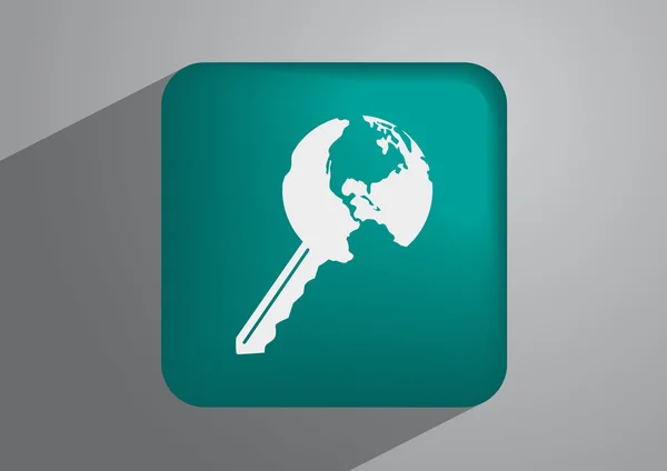 Globe key icon — Stock Vector