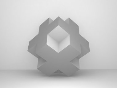 3D beyaz iç tasarım