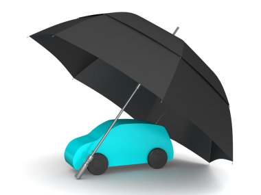 Bir şemsiye altında araba