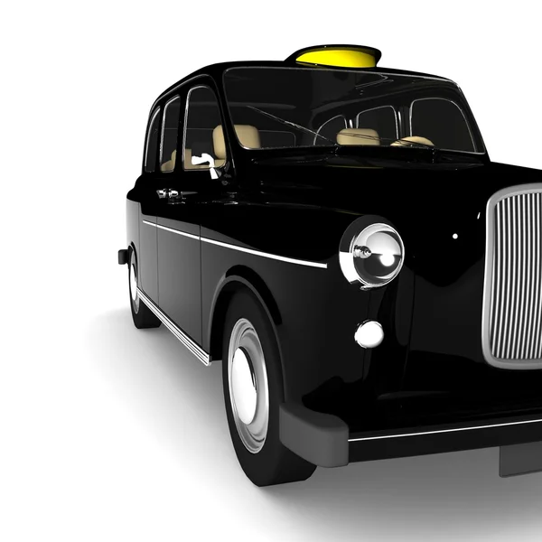 Black cab with taxi symbol — Stock Photo, Image