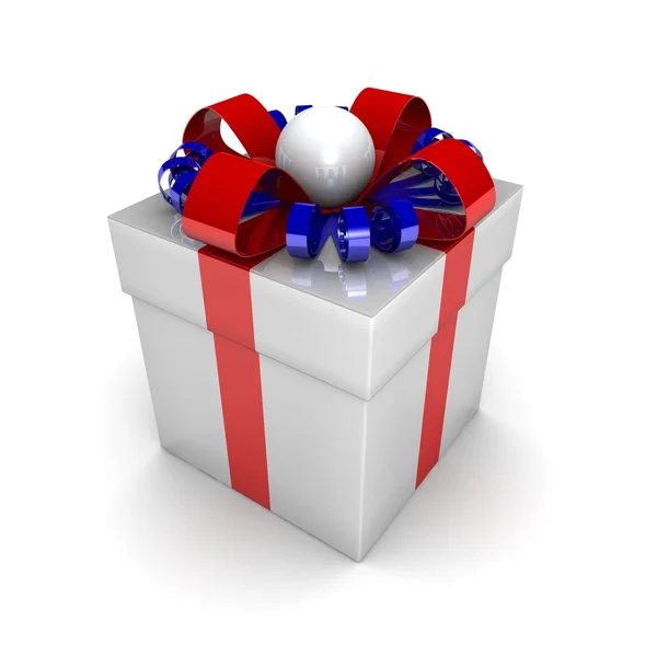 Gift box, with a ribbon — Stock Photo, Image