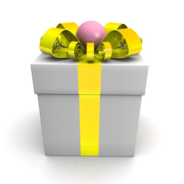Gift box, with a ribbon — Stock Photo, Image