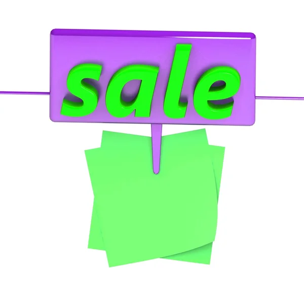 Försäljning text och tomma pappersark — Stockfoto